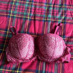 Victoria's Secret Lace Push-Up Bra - Deep Red